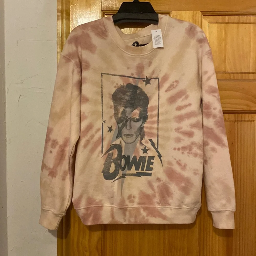 Bowie Butter Soft CottonStretch Blend Cream Pink Sweatshirt New NeverUsed